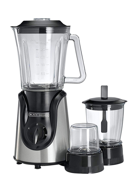 

Black+Decker 1.5L Glass Blender with Grinder, 600W, BX600G-B5, Multicolour