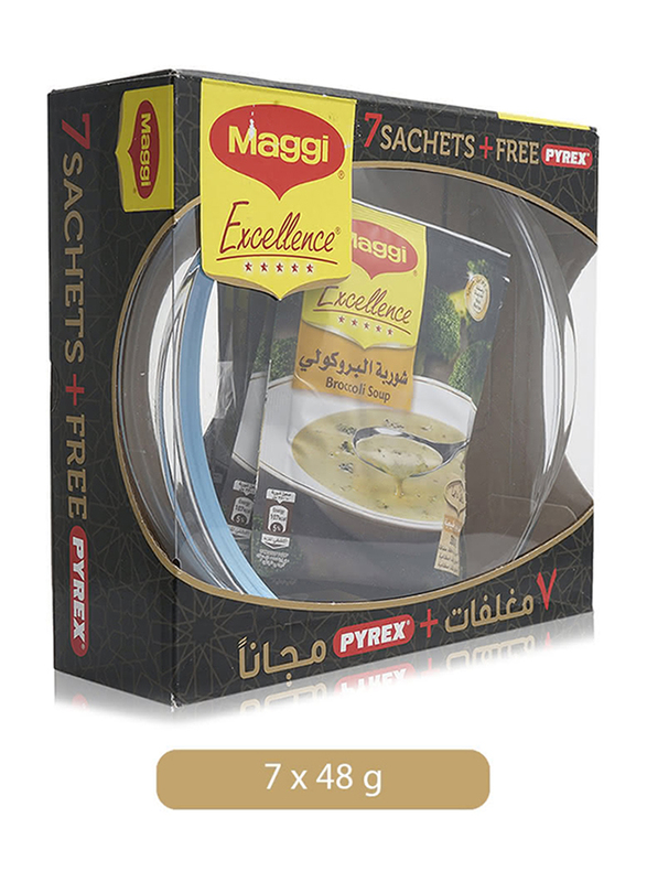 

Maggi Excellence Broccoli Soup with Pyrex Casserole Dish, 7 Sachets x 48g