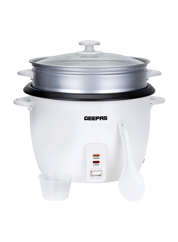 

Geepas 2.2L Rice Cooker, 900W, White