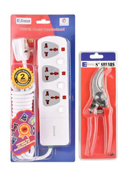 Sirocco 3-Way Extension Socket with 3 Meter Cord, White