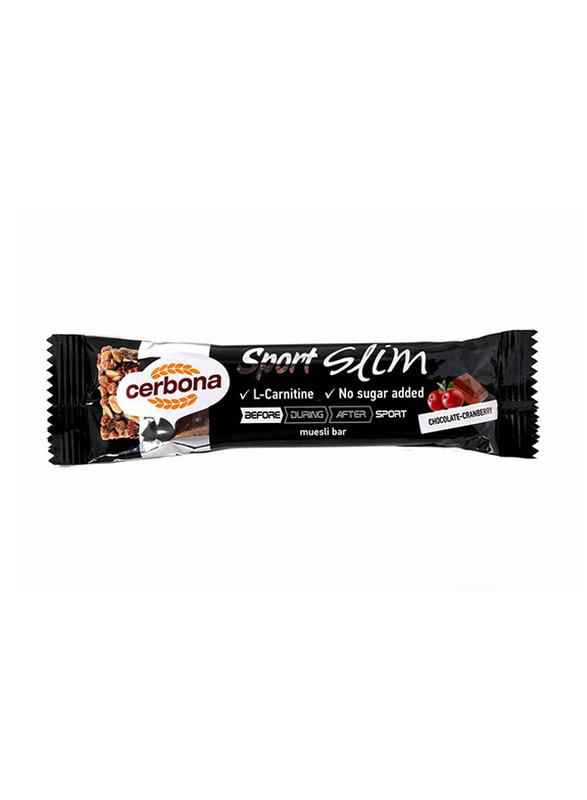 

Cerbona Sport Slim Chocolate-Cranberry Slim Muesli Bar, 35g