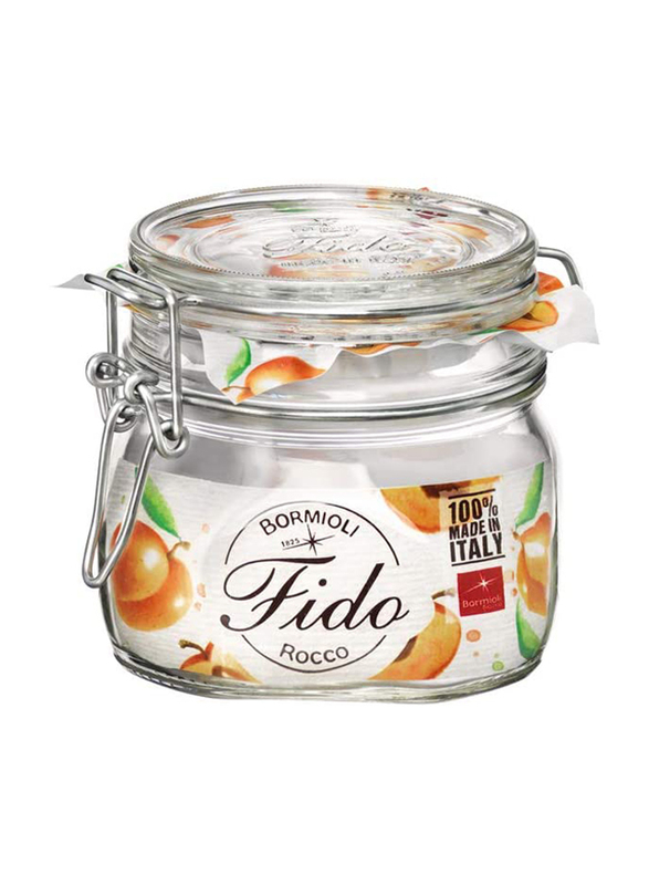 

Bormioli Rocco Fido Glass Clip Jar, 500ml, Clear