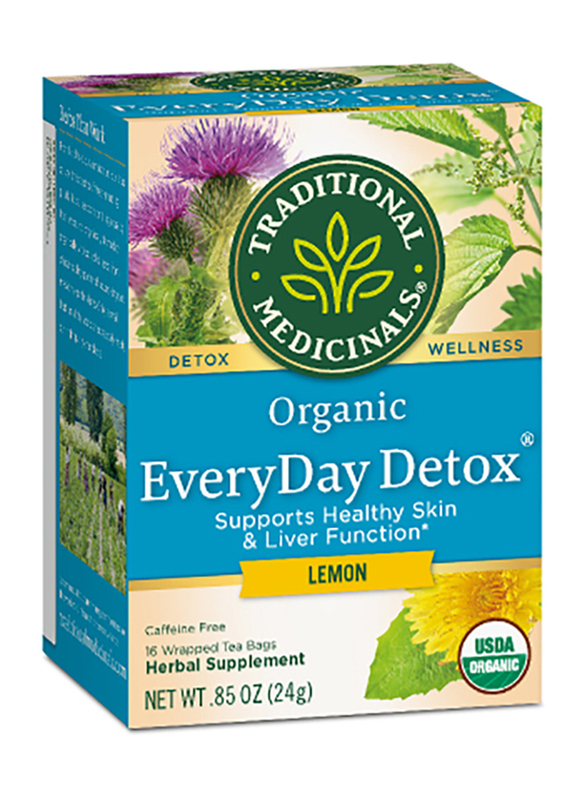 

Traditional Medicinals Organic Everyday Detox Lemon Herbal Tea, 16 Tea Bags