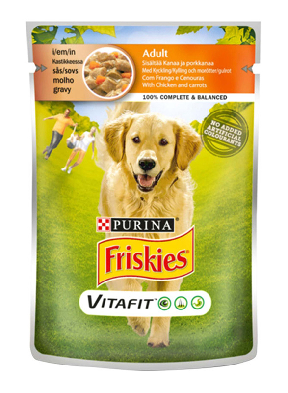 

Purina Friskies VitaFit Adult Pouch Chicken and Carrots Wet Dog Food, 100 grams