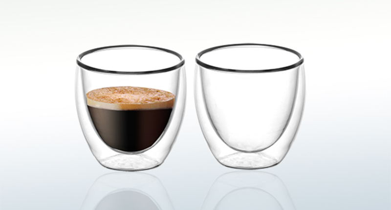 

Blackstone 80ml 2-Piece Set Double Wall Glass Tumbler Cups, DG810, Clear