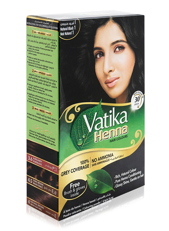 Vatika Henna Hair Dye, Natural Black, 60gm  - Dubai