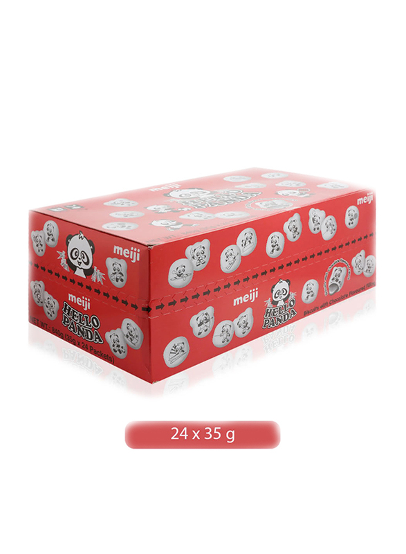 Meiji Hello Panda with Chocolate Flavored Filling Biscuits, 24 x 35g