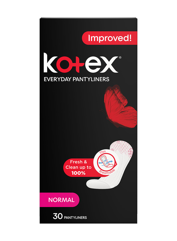 

Kotex Everyday Pantyliners Unscented Sanitary Pads, 30 Pieces