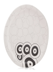 Servewell 28cm Melamine Round Dinner Plate, White/Black