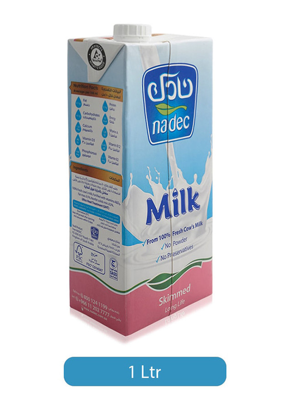 Nadec Long Life Skimmed Milk, 1 Liter