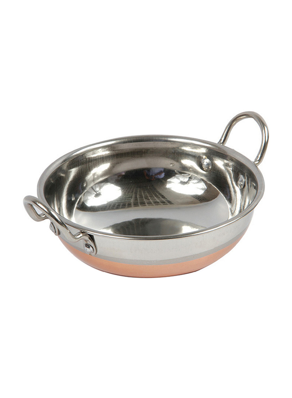 

Falcon 17cm Round Stainless Steel Kadai with Copper Bottom, Silver