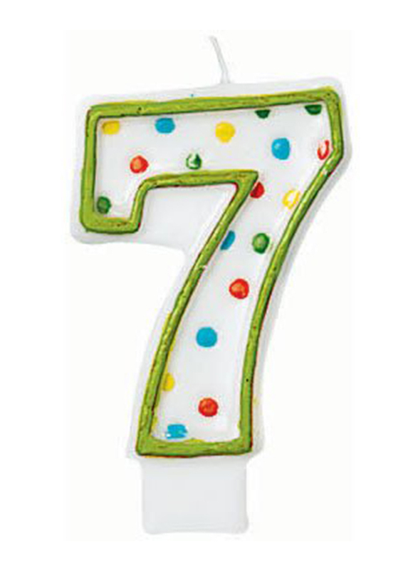 

Amscan Number 7 Polka Dots Birthday Candle, Multicolour
