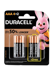 Duracell AAA 4+2 Batteries, 12 x 6 Pieces, Multicolour
