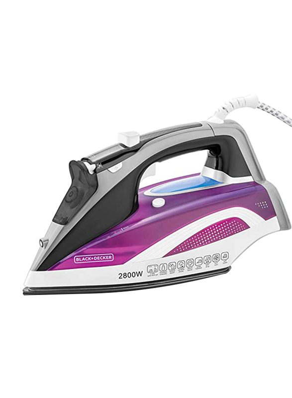 

Black+Decker Digital Steam Iron 2800W, Purple/White