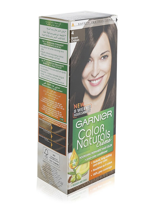 Garnier Color Naturals Creme Haircolor, 4 Brown Chatain, 110ml |   - Dubai