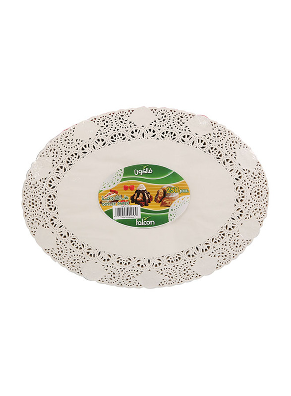 

Falcon 250-Pieces Oval Doyley Papers, 10.5.X14 cm, White