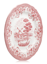 Claytan Acrylic Round Chop Plate, Windmill, Pink/White