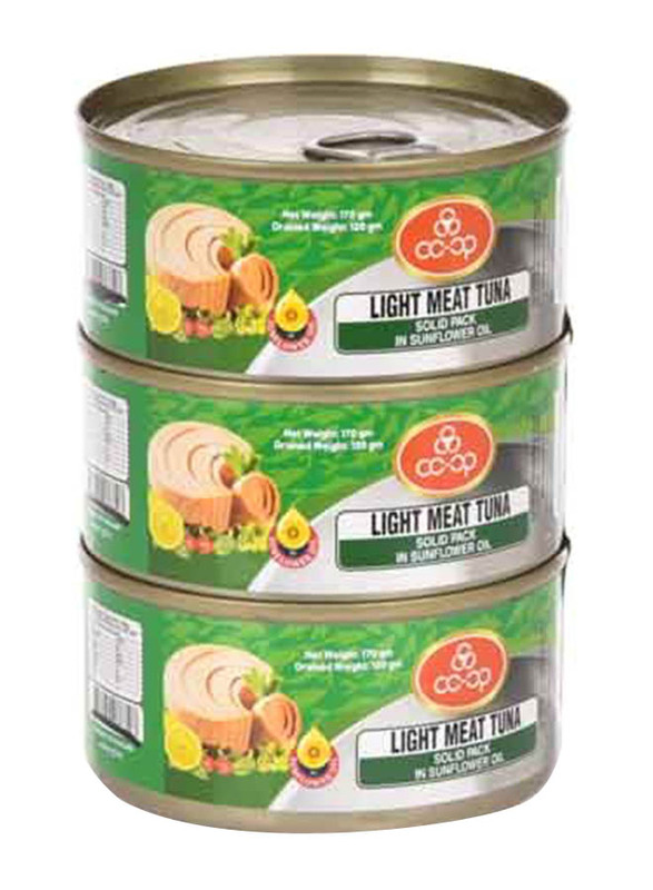 

Co-op Light Meat Tuna Sold In Sunflower Oil, 3 x 170g