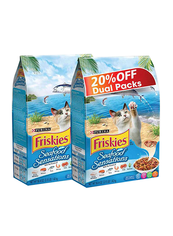 

Purina Friskies Seafood Sensation Dry Cat Food, 2 Packets x 1.42 Kg