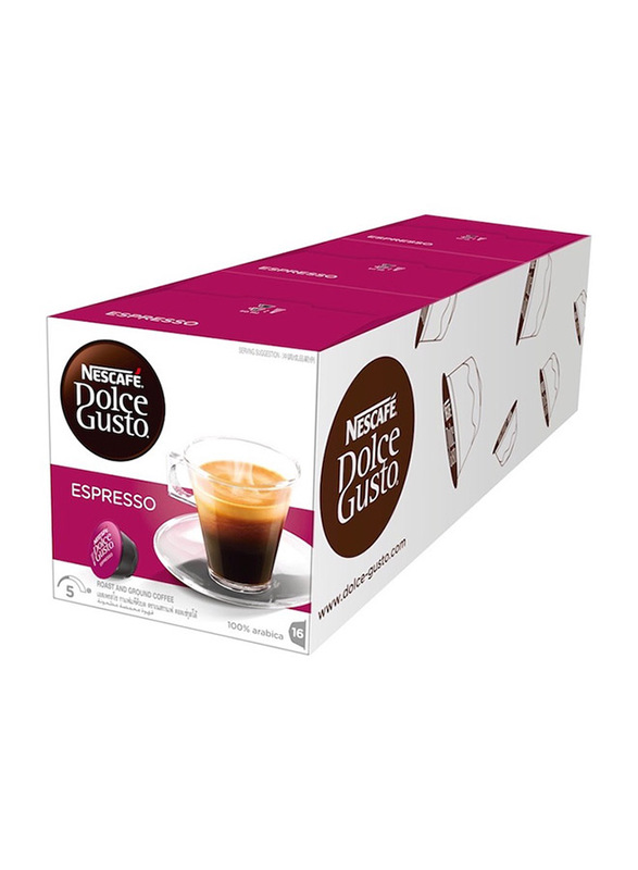 

Nescafe Dolce Gusto Espresso Roast and Ground Coffee, 16 Capsules, 3 Pieces x 96g