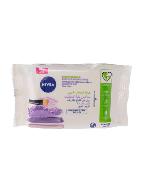 

Nivea Biodegradable Pure Cleansing Wipes, 25 Sheets