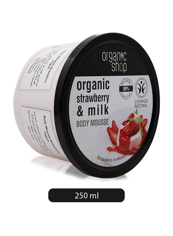 Organic Shop Strawberry & Milk Body Mousse, 250ml