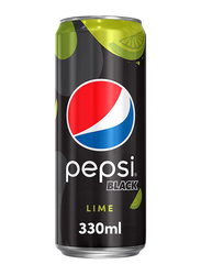 Pepsi Black Lime Carbonated Soft Drink, 330ml