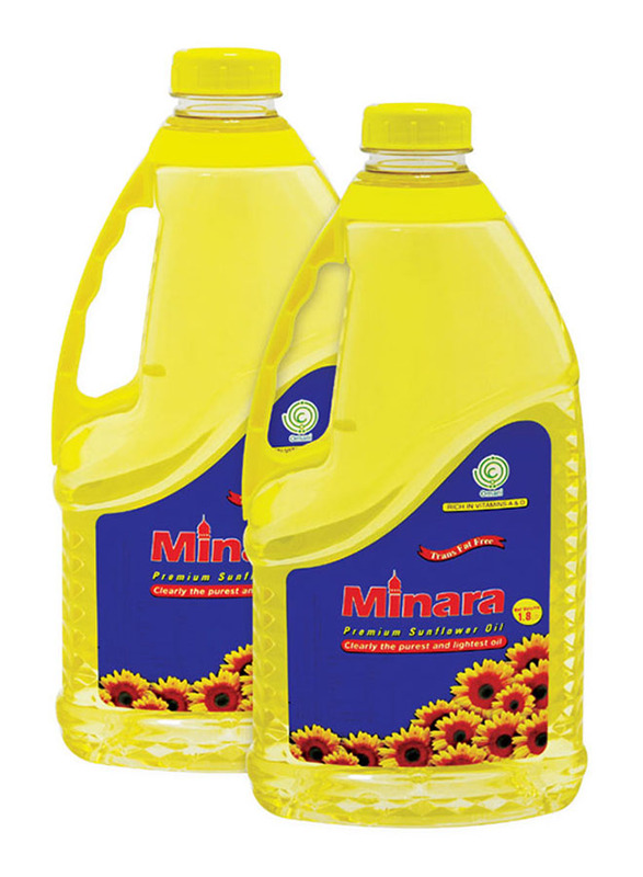 

Minara Sunflower Oil, 2 Bottles x 1.8 Liter