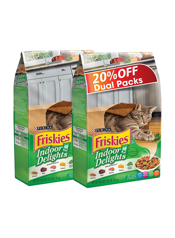 

Purina Friskies Indoor Delights Dry Cats Food, 2 Packets x 1.42 Kg