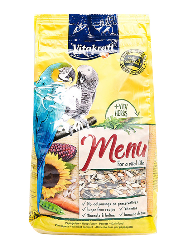 

Vitakraft Premium Menu Honey Dry Parrot Food, 1 Kg