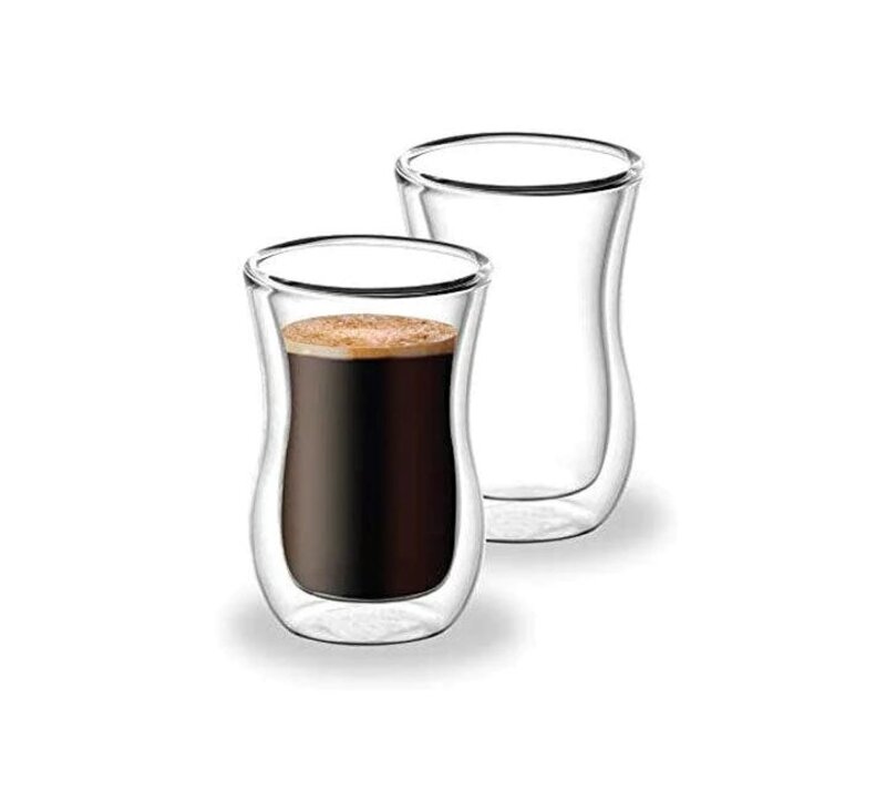 

Blackstone 100ml 2-Piece Set Double Wall Glass Tumbler Cups, Clear