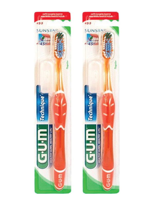 Gum Sunstar Technique Twinpack Soft Toothbrush, 2 Pieces
