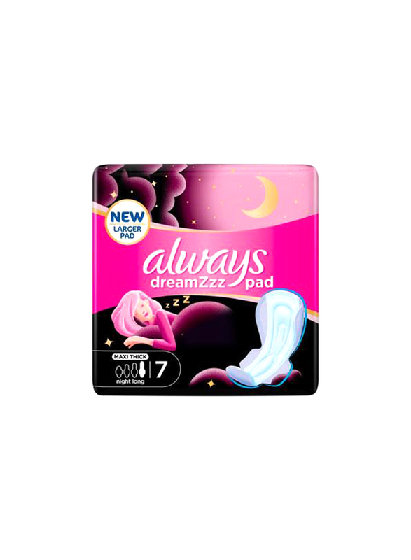 

Always Dreamzzz Maxi Thick Night Long Pads with Wings, 7 Pieces