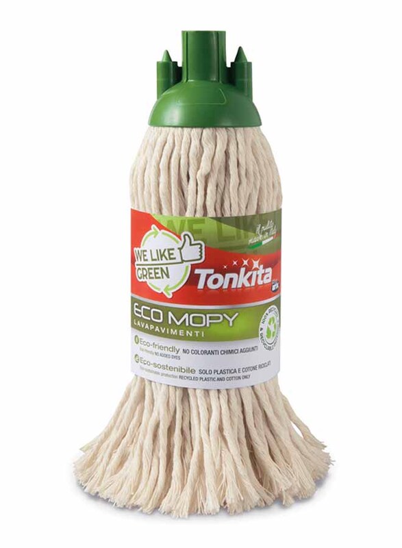 

Tonkita Eco Cotton Mopy with Stick, Green/White