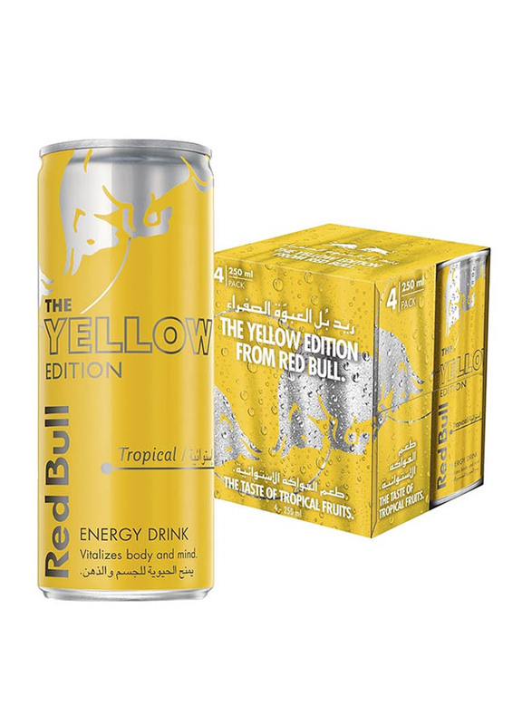 Red Bull Yellow Edition Energy Drink, 4 x 250ml