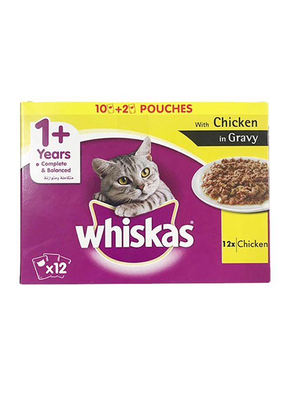 

Whiskas Tender Bites Chicken in Gravy Wet Cat Food, 12 Pouches x 85 grams