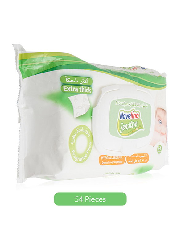 

Novelino 54-Sheet Sensitive Fragrance Free Extra Thick Wipes for Babies