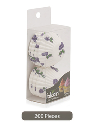 Falcon 6.5cm 200-Pieces Cake Cup, Floral, White