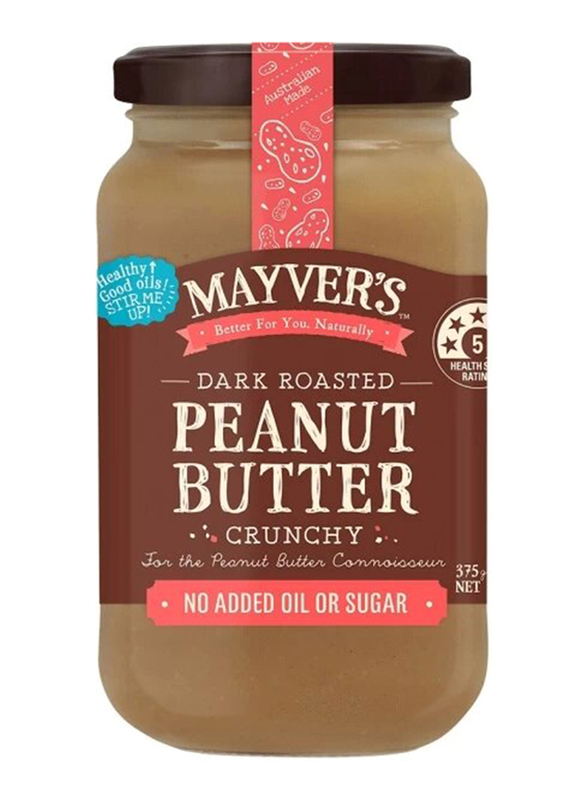 

Mayvers Dark Roasted Crunchy Peanut Butter, 375g