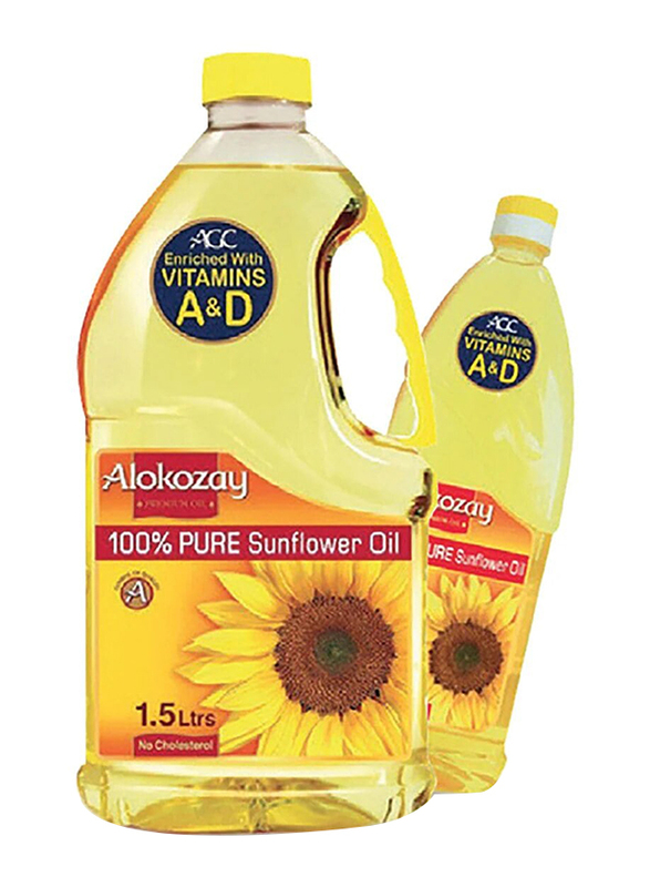 

Alokozay Pure Sunflower Oil, 2 Pieces, 1.5 Litres + 750ml