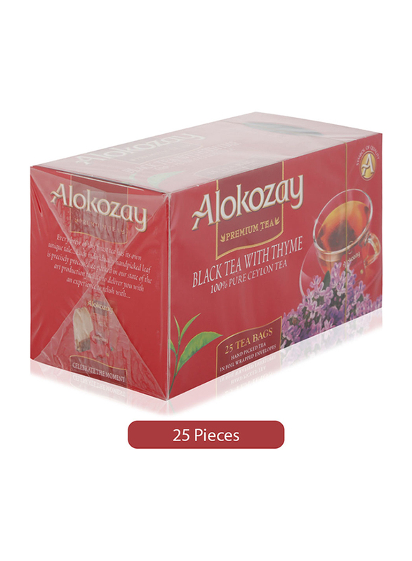 Alokozay Black Tea with Thyme Bags, 25 Pieces x 2g