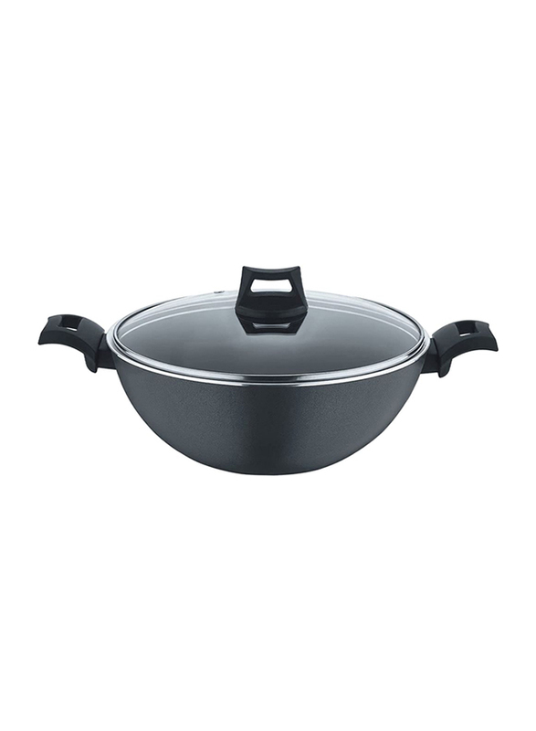 

Black + Decker Cookware 26cm Non-Stick Round Kadai with Lid, Black