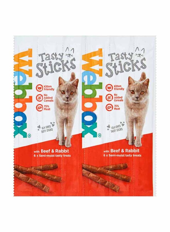 

Pets Choice Webbox Tasty Sticks with Beef & Rabbit Cat Dry Food, 6 x 5g