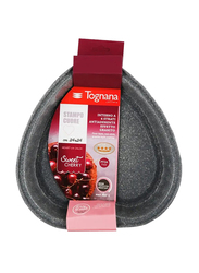 Tognana 24cm Sweet Cheery Non-Stick Carbon Steel Heart Mould, Maroon/Grey