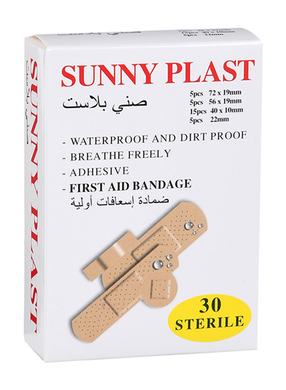 

Sunny Plast First Aid Bandages, 30 Pieces