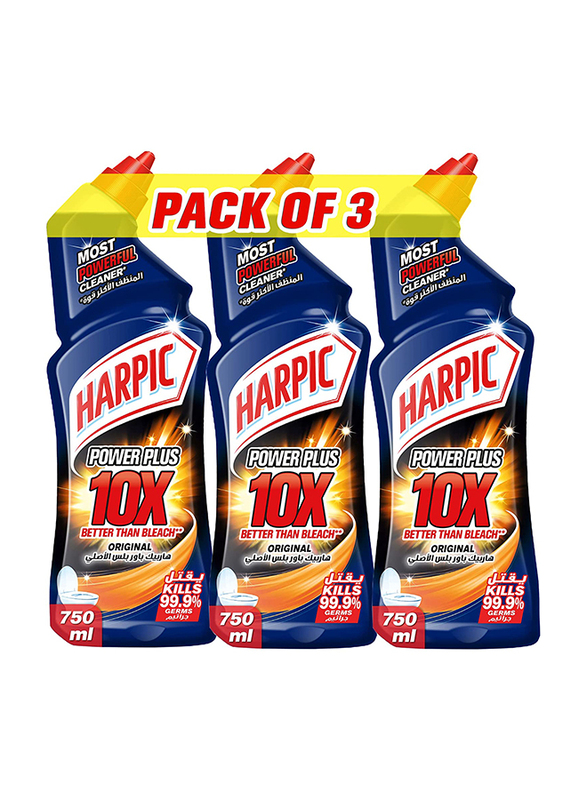 

Harpic Original Power Plus 10X Most Powerful Toilet Cleaner, 3 x 750ml