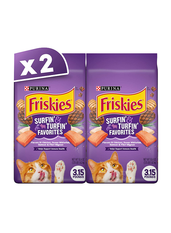 

Purina Friskies Surf N Turf Dry Cat Food, 2 Packets x 1.43 Kg