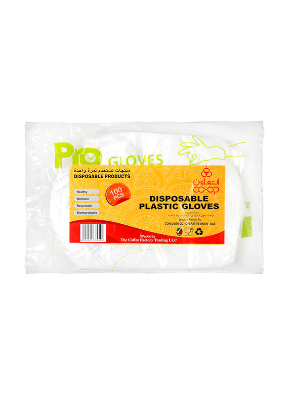 

CO-OP Plastic Gloves, 100 Pieces