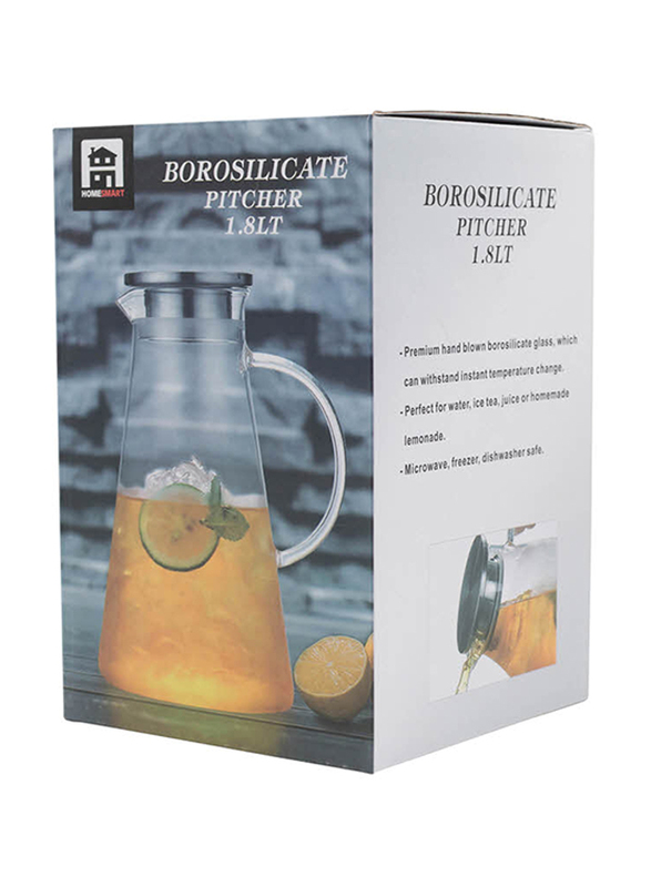

Homesmart 1.8 Ltr Borosilicate Glass Pitcher Jug, Clear