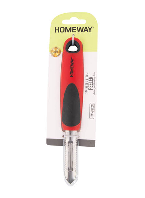 

Homeway Stainless Steel Peeler, Silver/Red